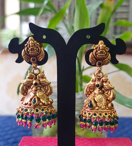 Silver Jumki Antique Gold Plating