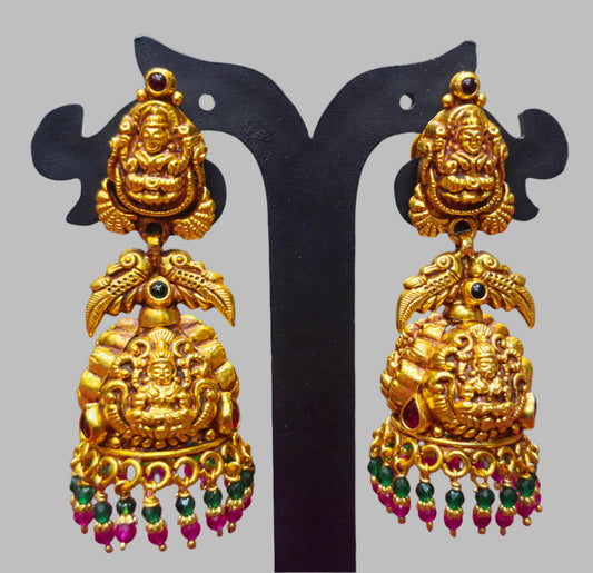 Silver Jumki Antique  Gold Plating