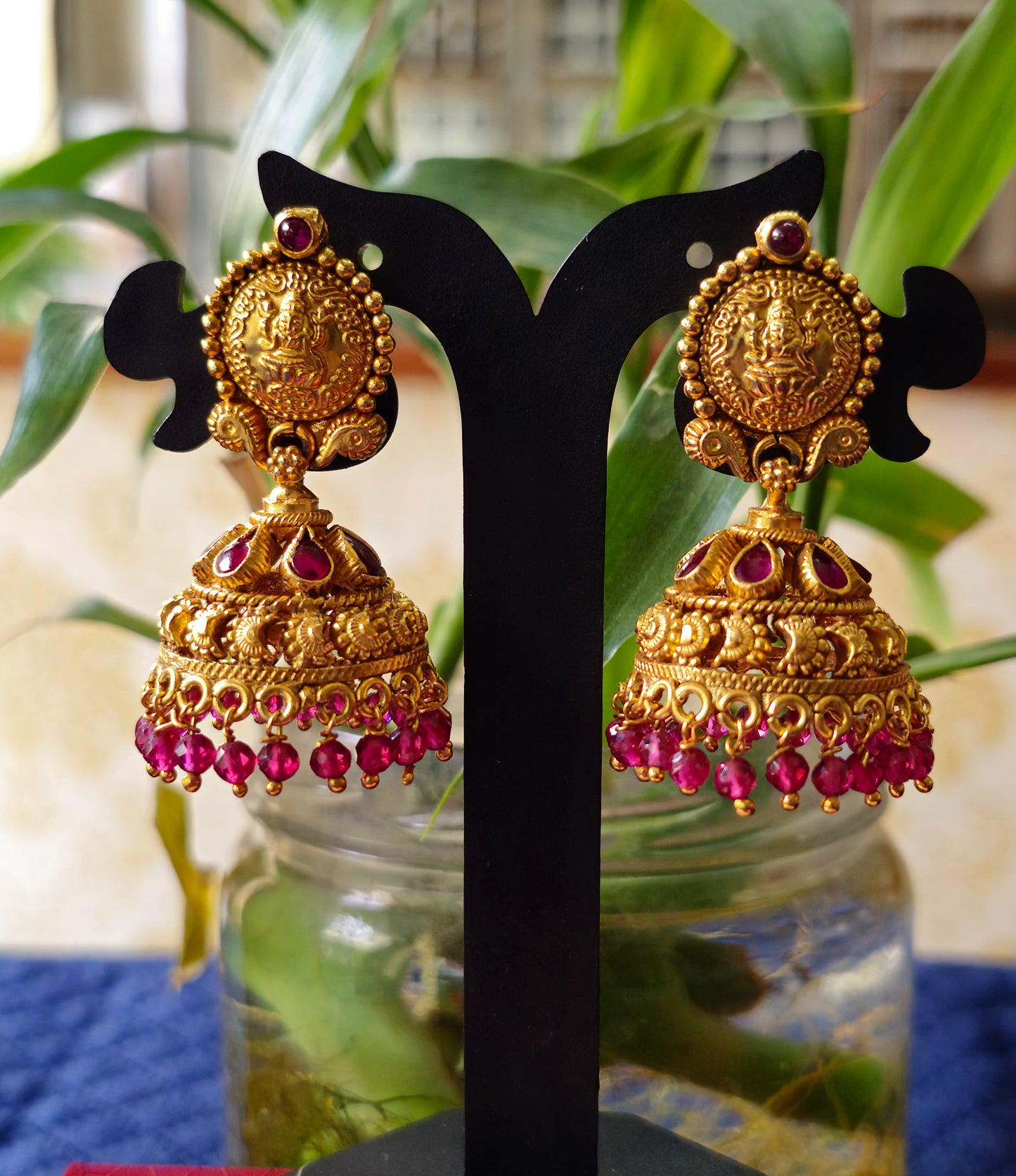 Silver Jumki Antique Gold Plating