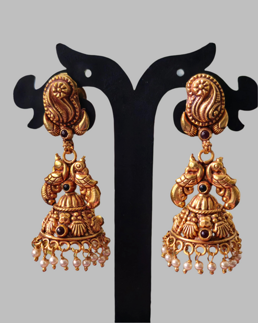 Silver Jumki Antique Gold Plating